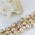 Freshwater Large Baroque Pearl Strand Size 15mm AA Necleated Natural Peach Pearl Strand